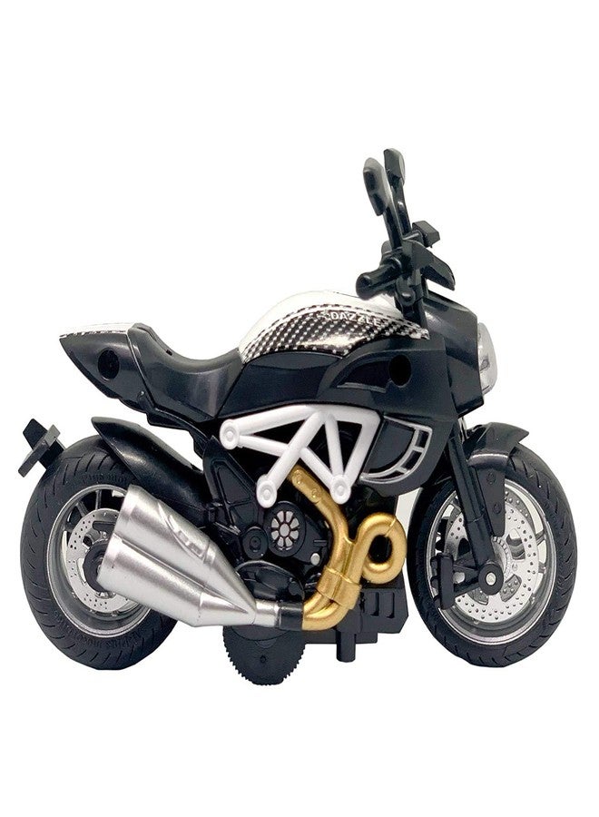 SELLMONK Die-cast Motorcycle Model Toy for Kids Pull Back Simulation Metal Racing Motorcycle with Sound/Light Die-Cast Model Bike for Kids Boys Assorted Colour (Pack of 2 ) - Image 5